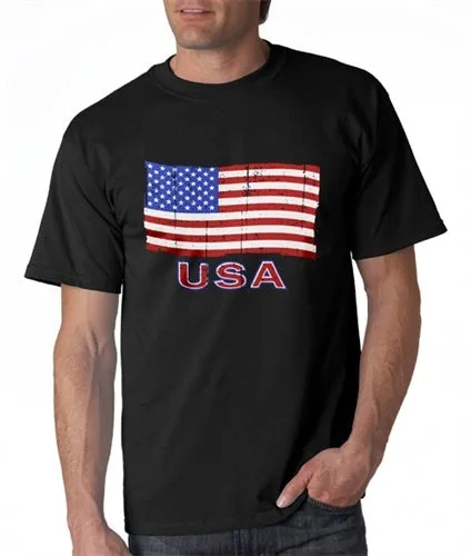 Men's USA Waving Flag T-Shirt in Five Colors