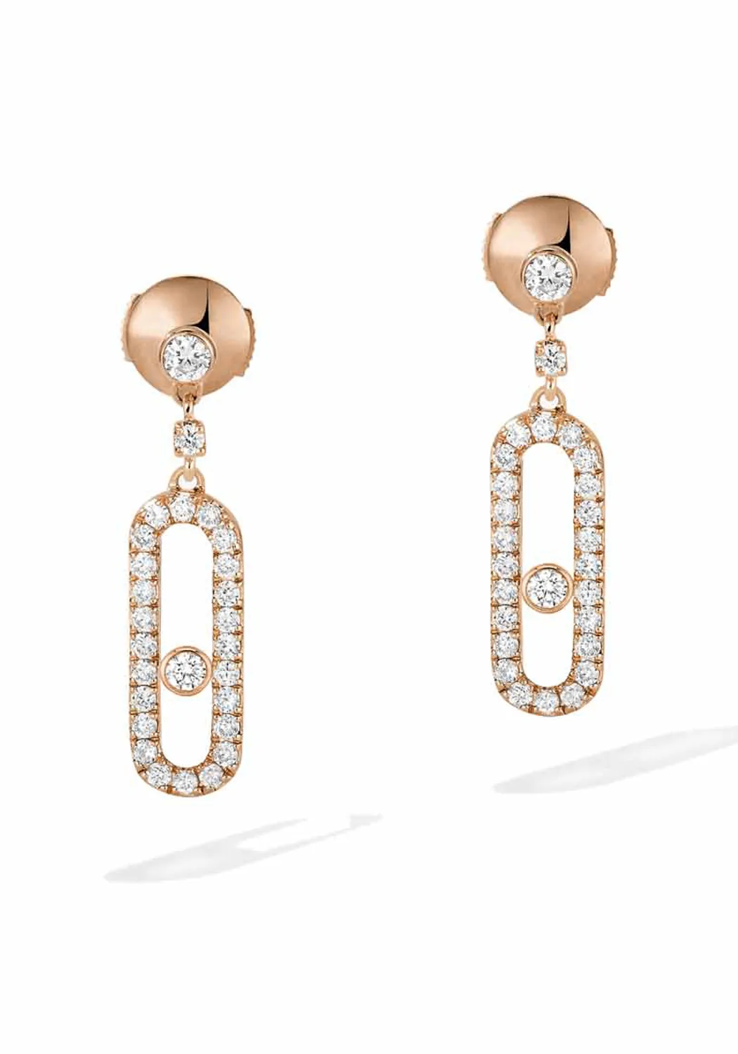 Messika Move Uno Stud 18KRG Diamond Dangle Earrings