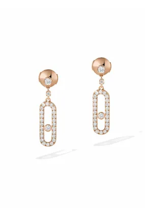 Messika Move Uno Stud 18KRG Diamond Dangle Earrings