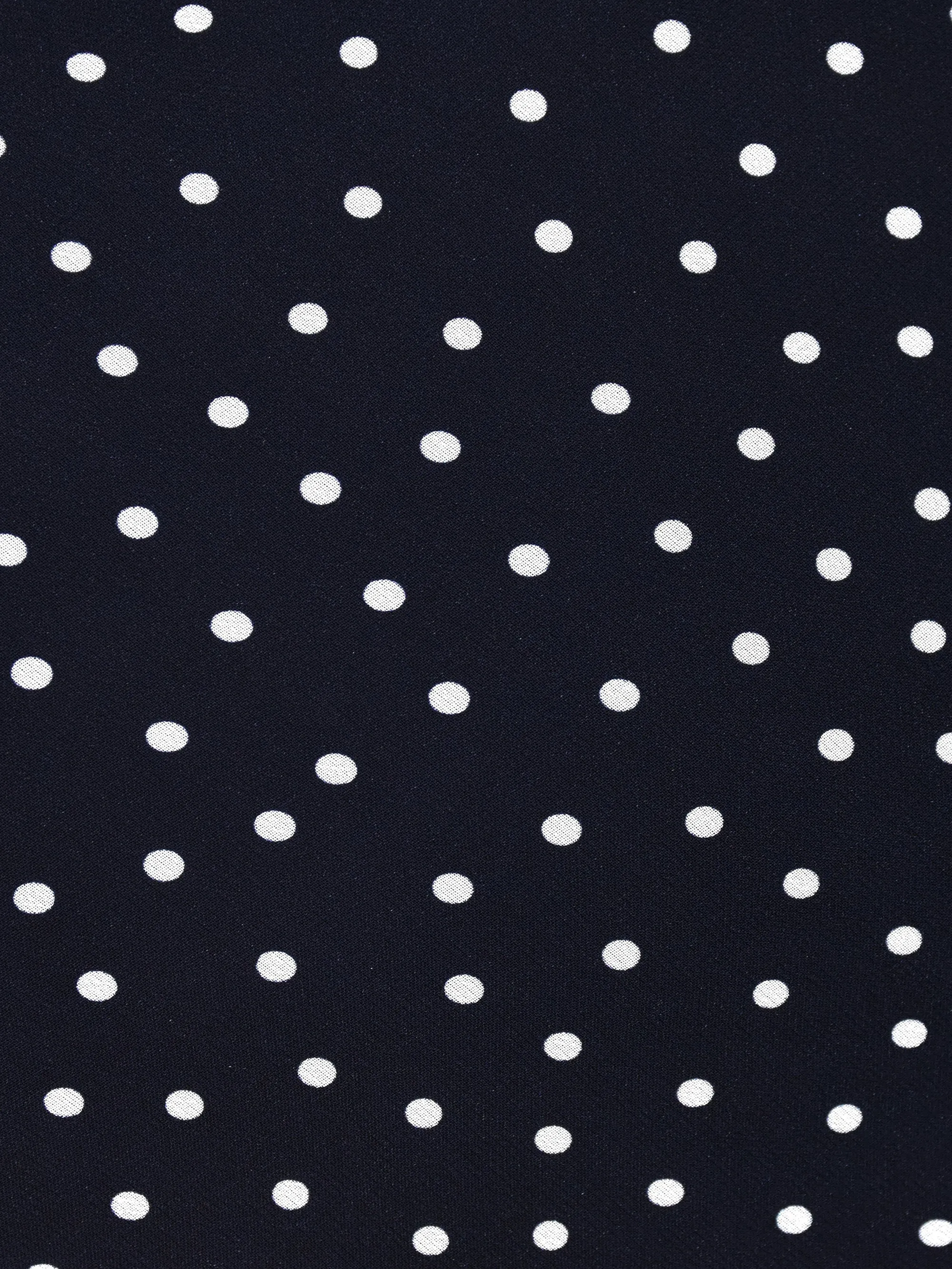 Navy Spot Print Sweetheart Neckline Midi Dress