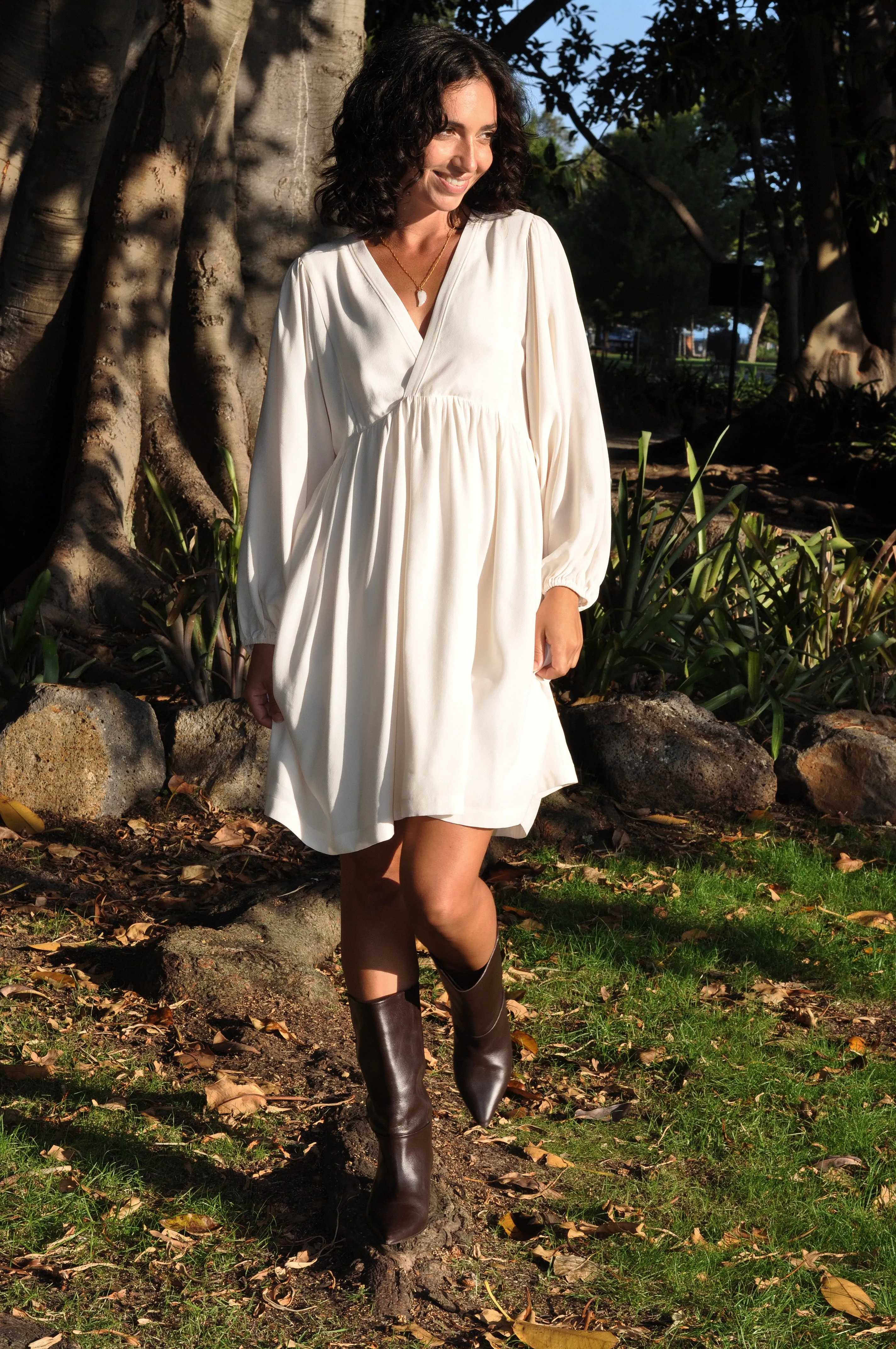 NEW The Tunik Harper Mini dress - Creme