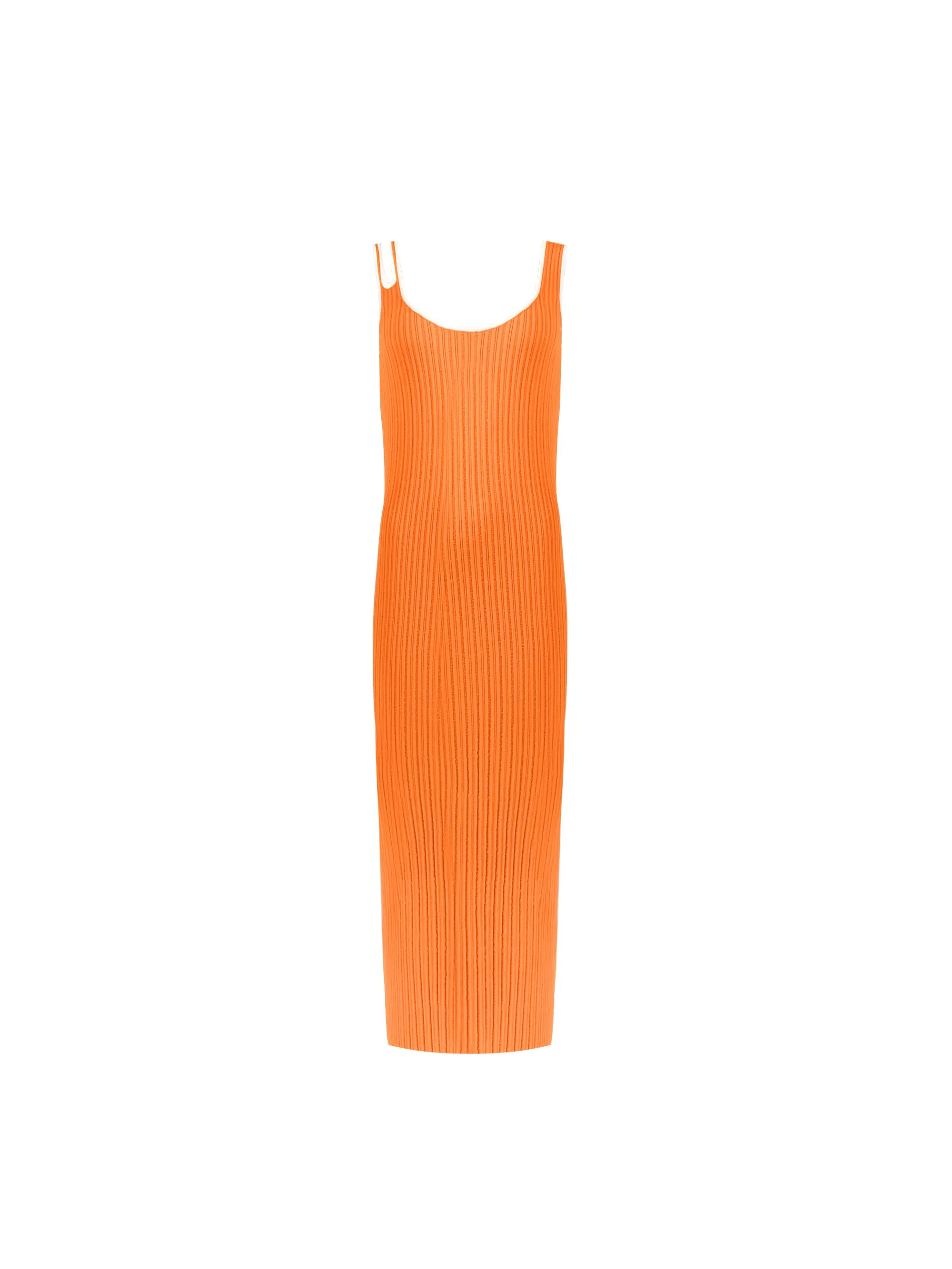 Orange Contrast Cut Out Shoulder Knit Dress