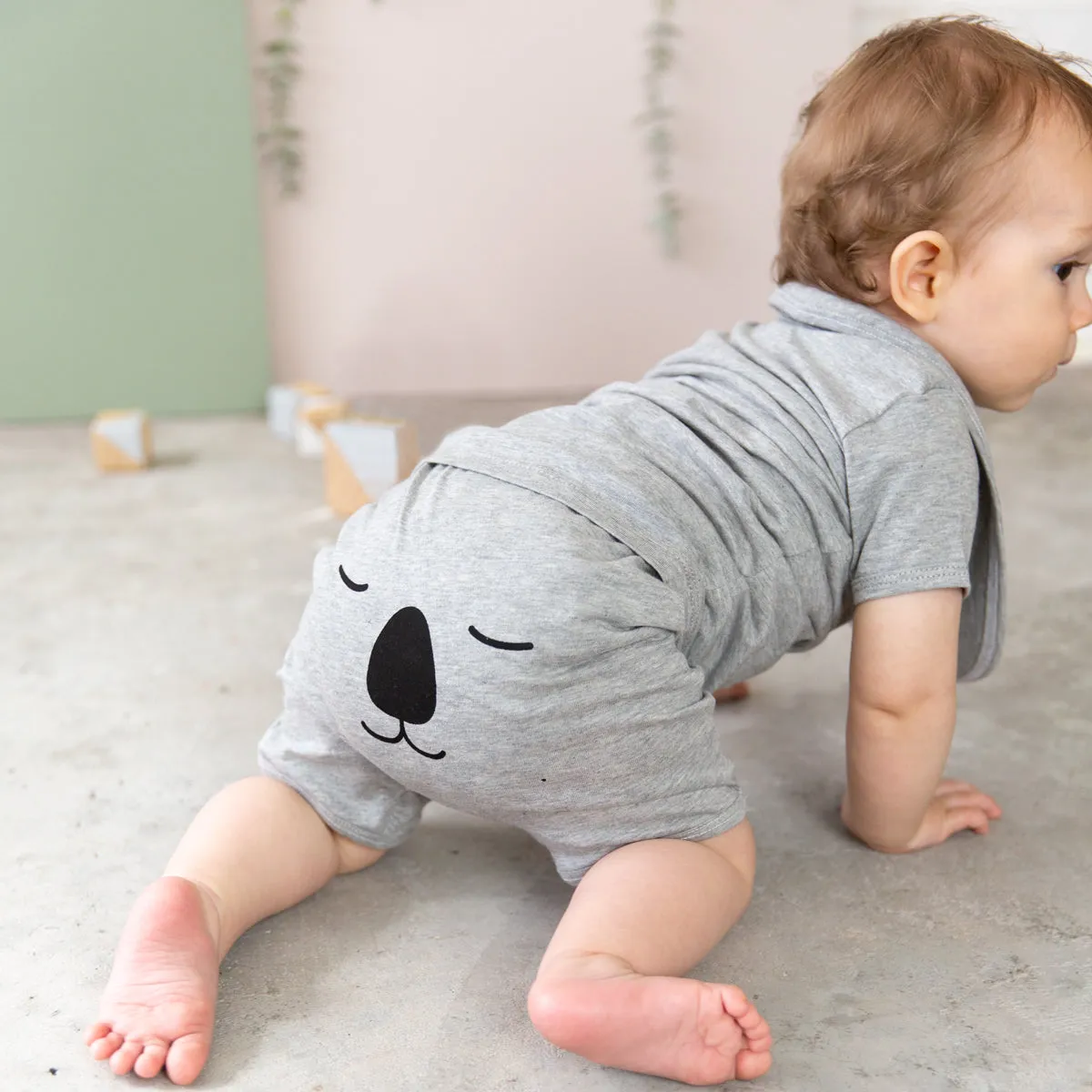 Organic Baby Grey Marle Koala Set