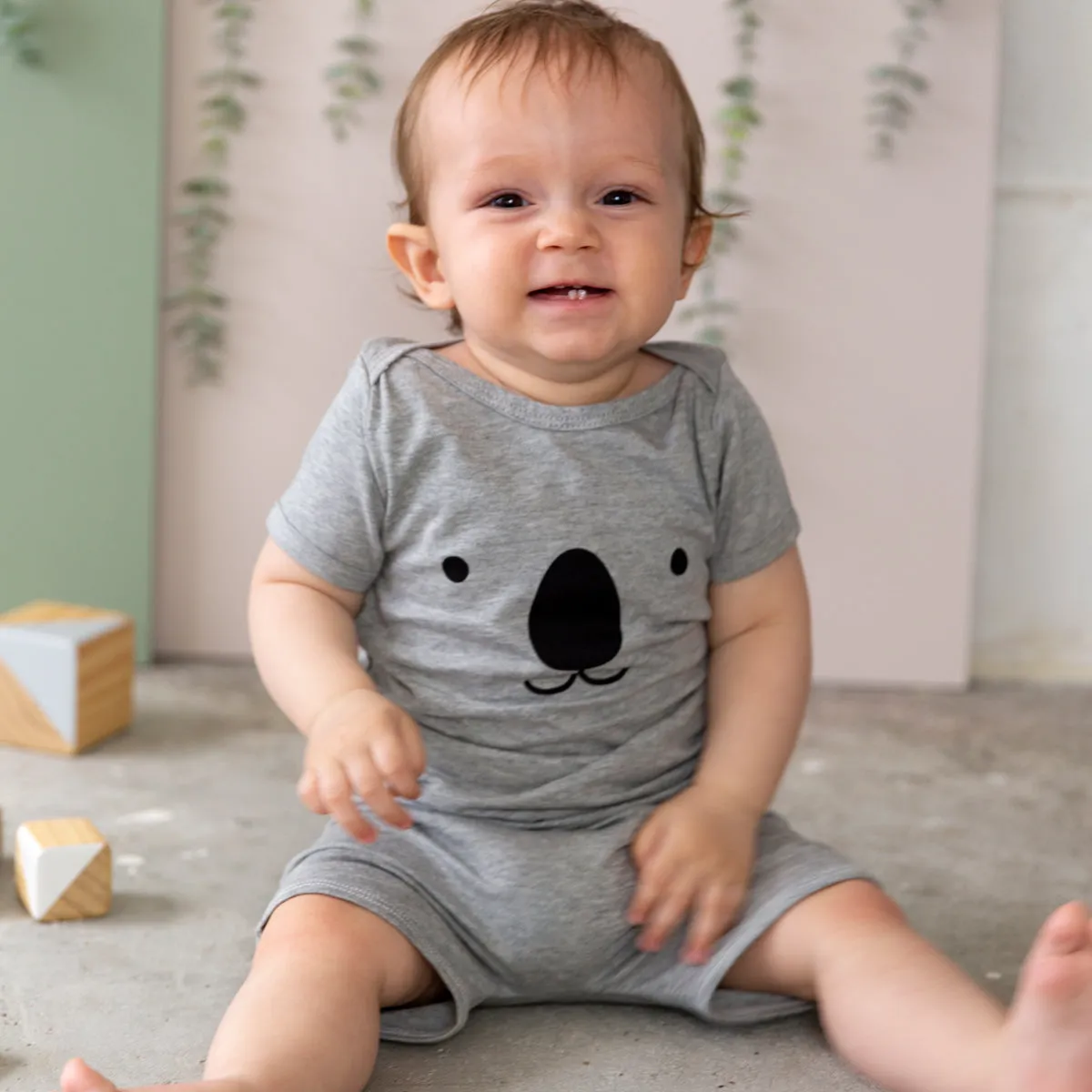 Organic Baby Grey Marle Koala Set