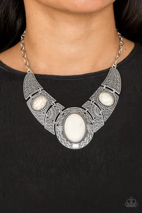 Paparazzi Leave Your LANDMARK - White Stone Short Necklace