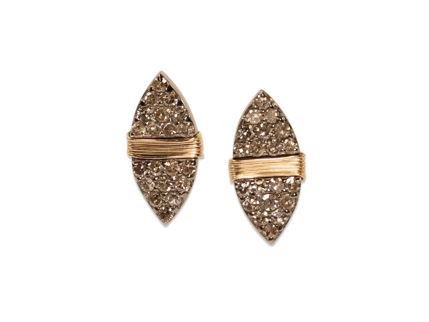 Pavé Rustic Gray Diamond Stud Earrings