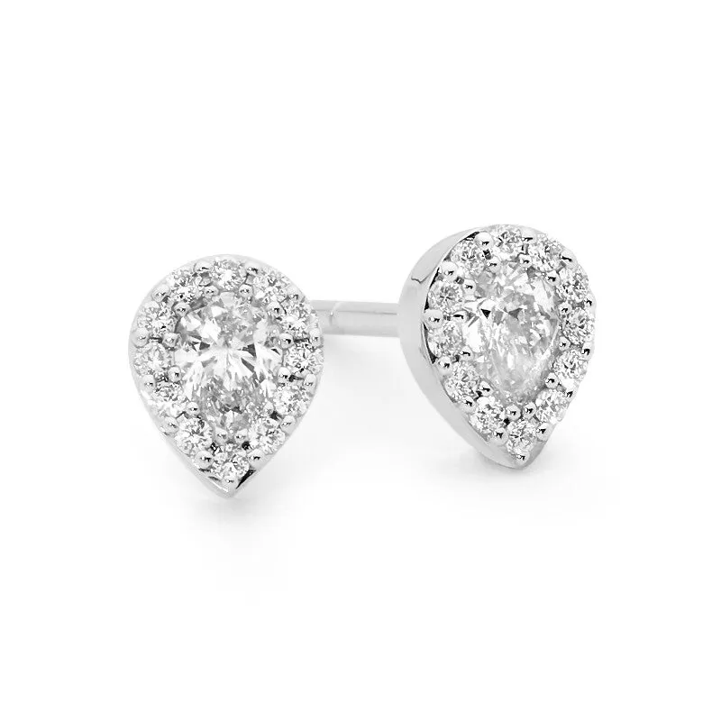 Pear Cut Diamond Studs