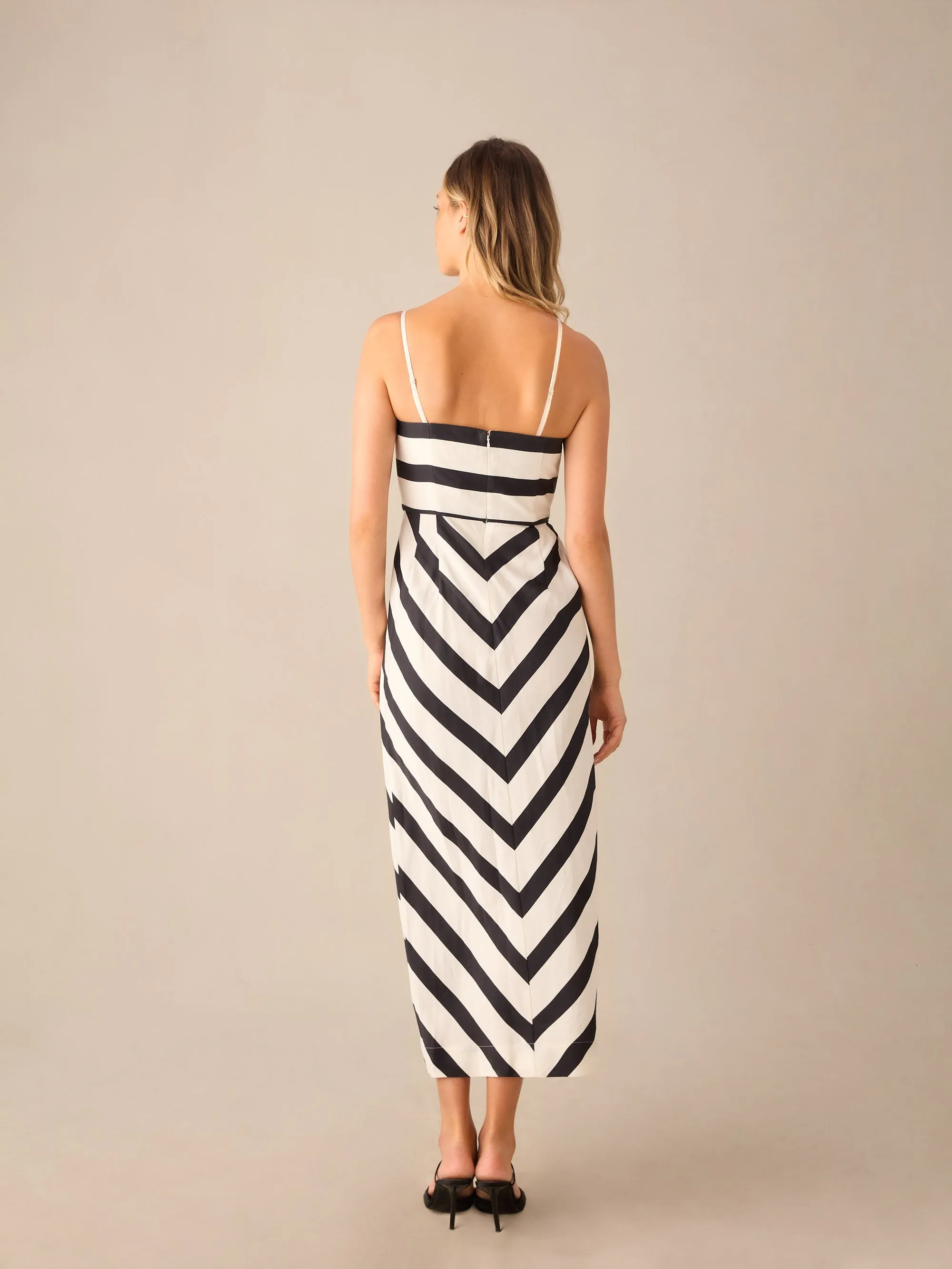 Penelope Stripe Bandeau Wrap Dress