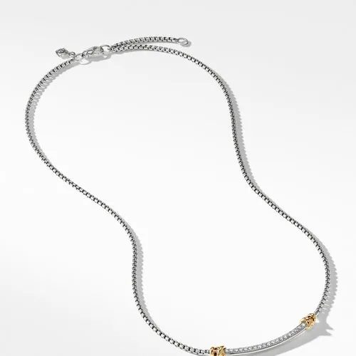 Petite Helena Station Necklace with 18K Yellow Gold and Diamonds