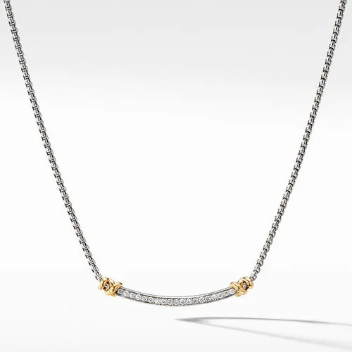 Petite Helena Station Necklace with 18K Yellow Gold and Diamonds