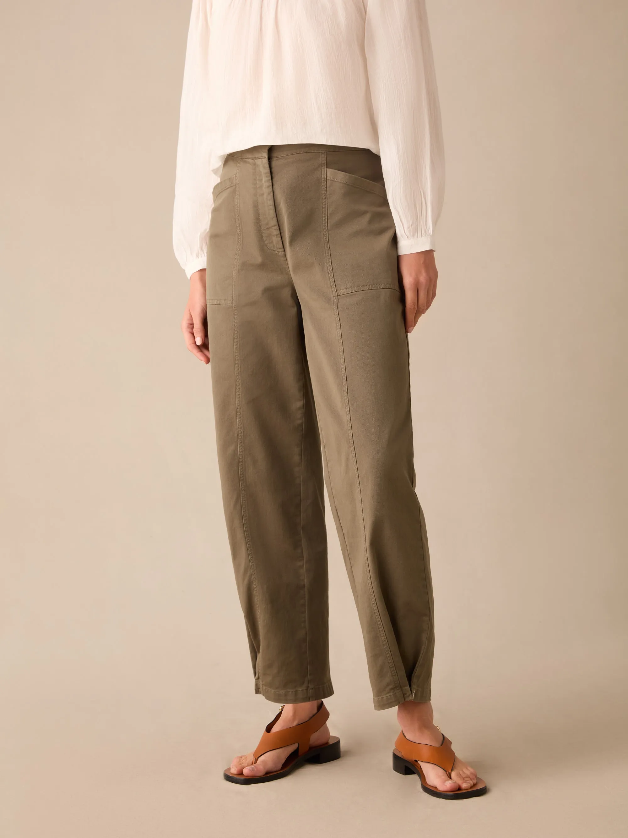 Petite Khaki Cargo Trousers