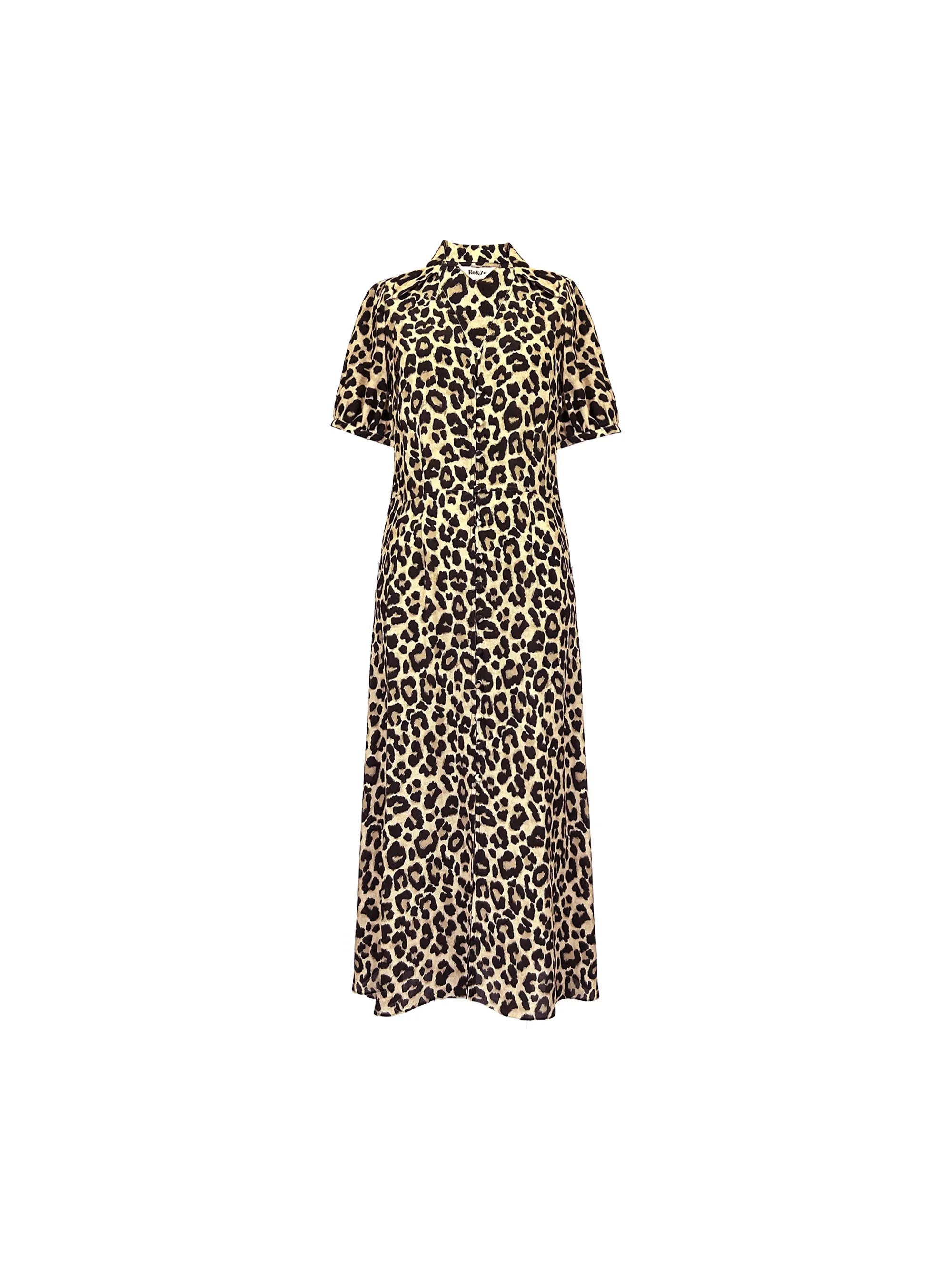 Petite Leopard Print Button Through Shirt Dress