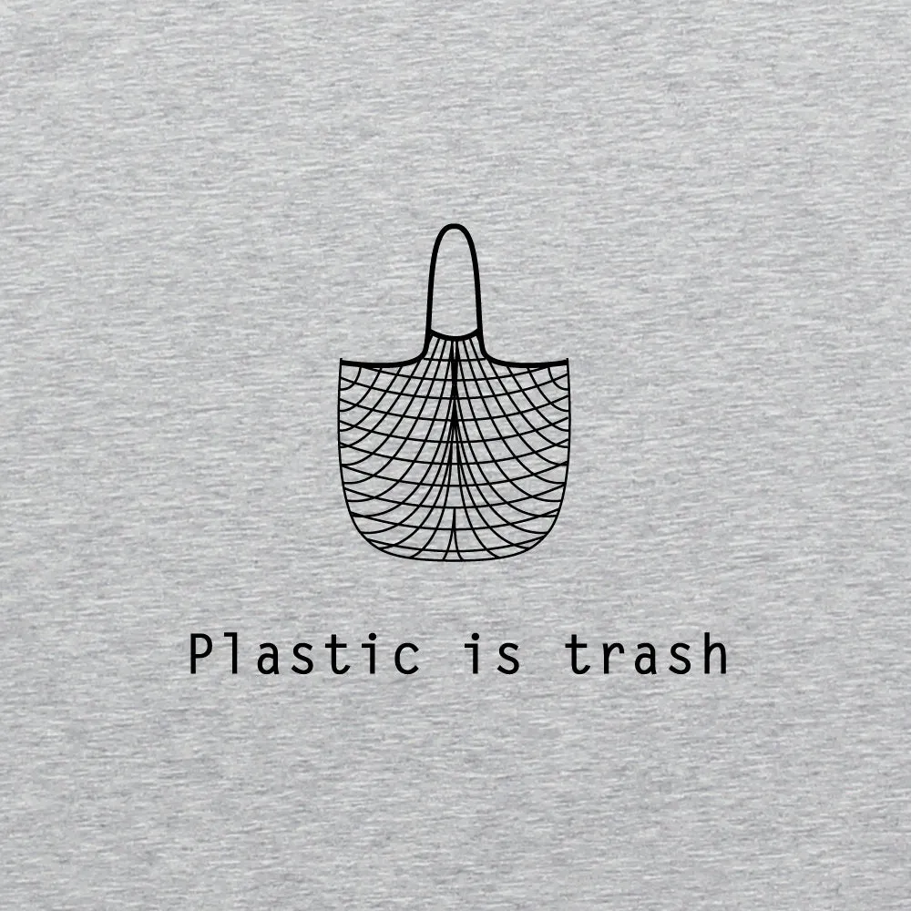 Plastic is Trash - Man Printed Organic T-shirt