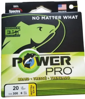 Power Pro Hi-Vis Yellow 20 lb 300 yds Braided Fishing Line