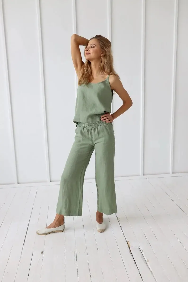 PRE-ORDER Linen Capri Pants by Odalux