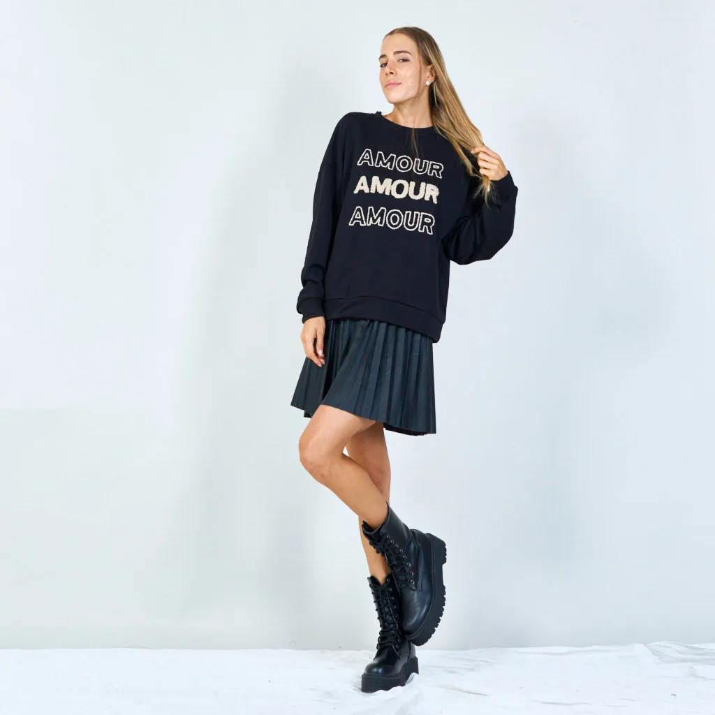 "Amour" embroidered sweatshirt wholesale