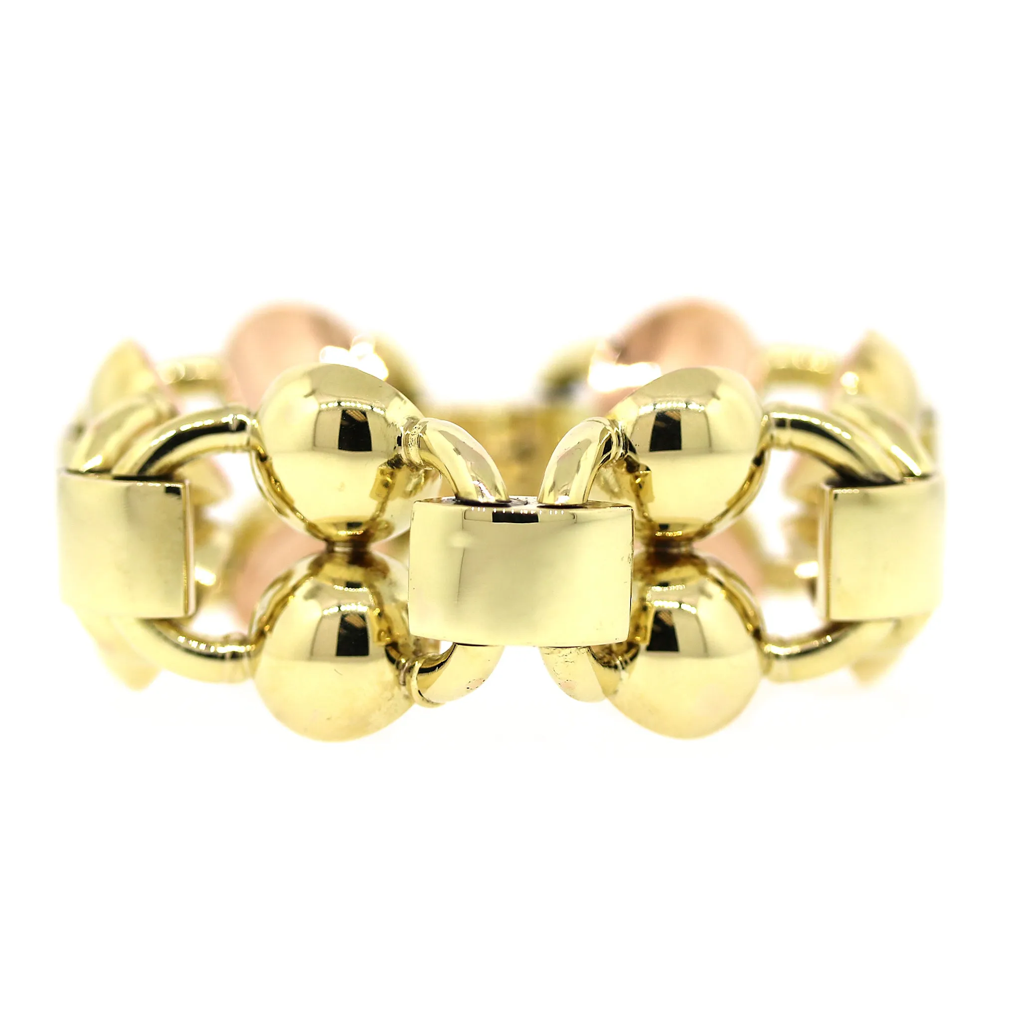 Retro Style Two-Tone Gold Bracelet