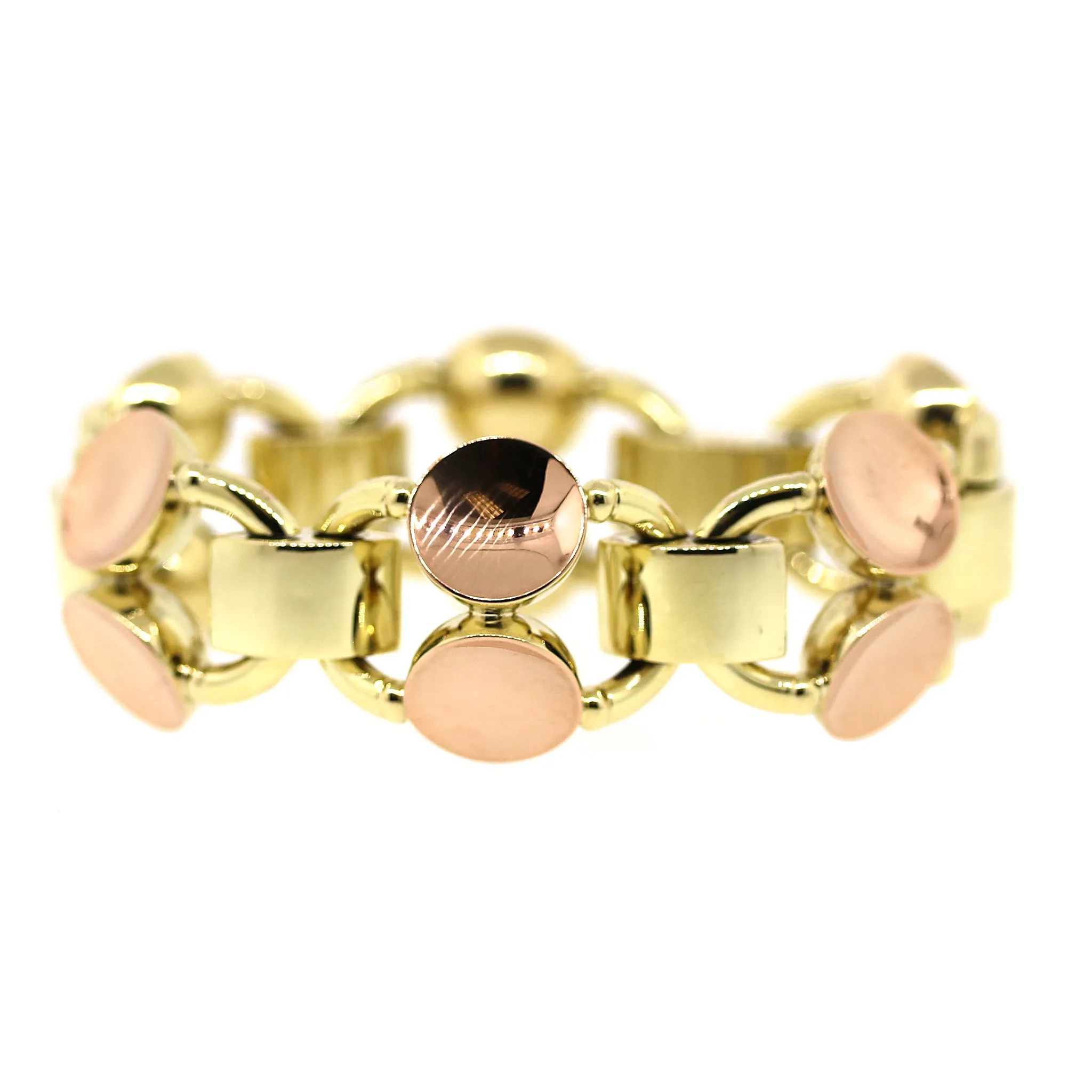 Retro Style Two-Tone Gold Bracelet