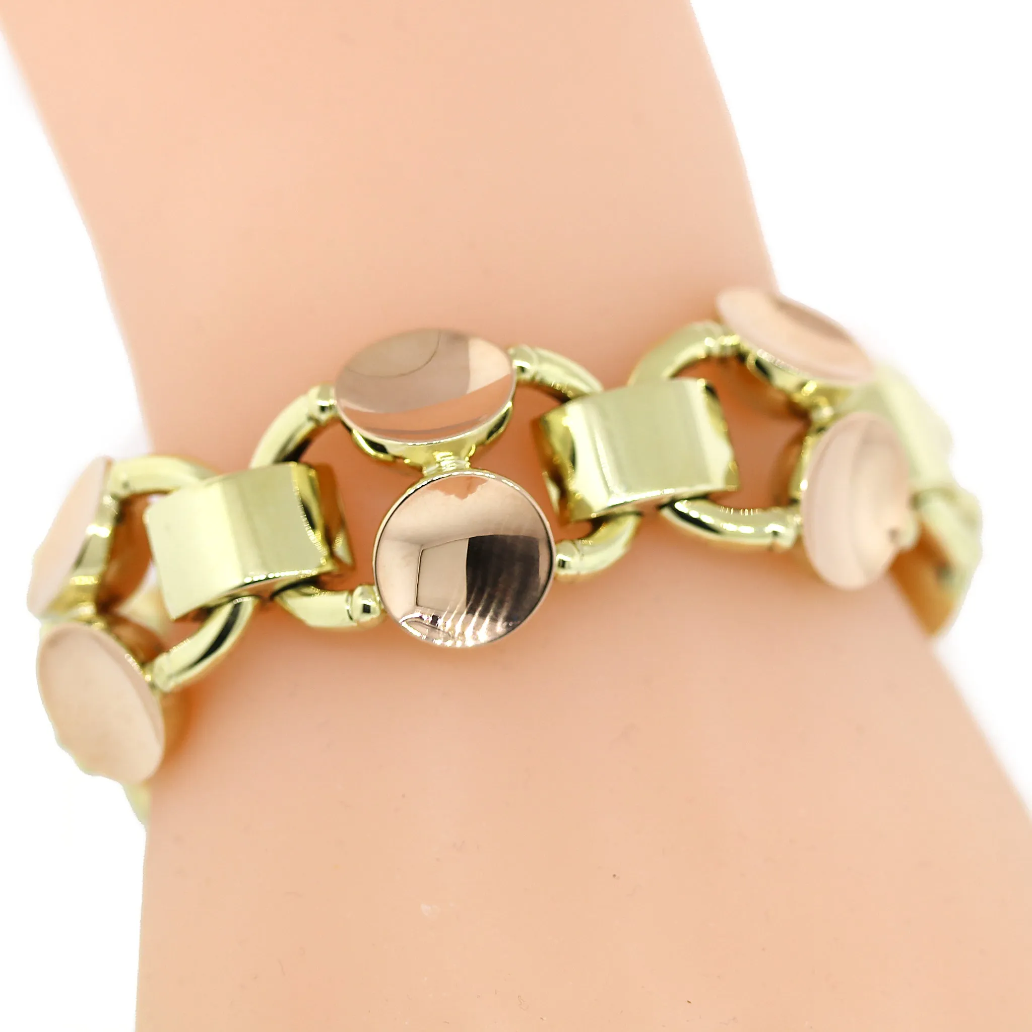 Retro Style Two-Tone Gold Bracelet