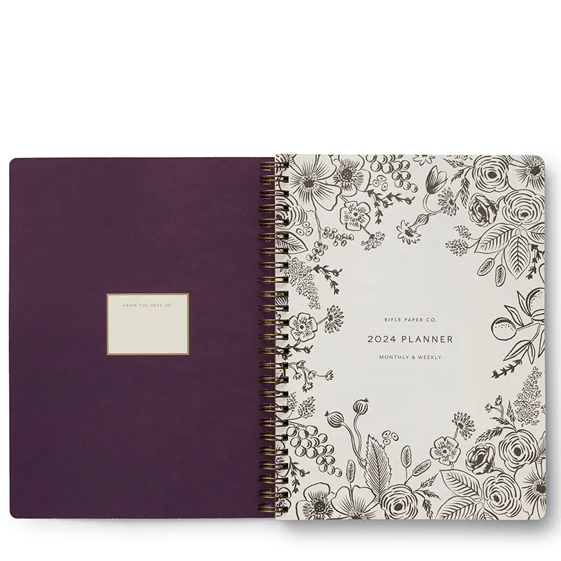 RIFLE PAPER CO. | 2024 12-Month Softcover Spiral Planner - Blossom