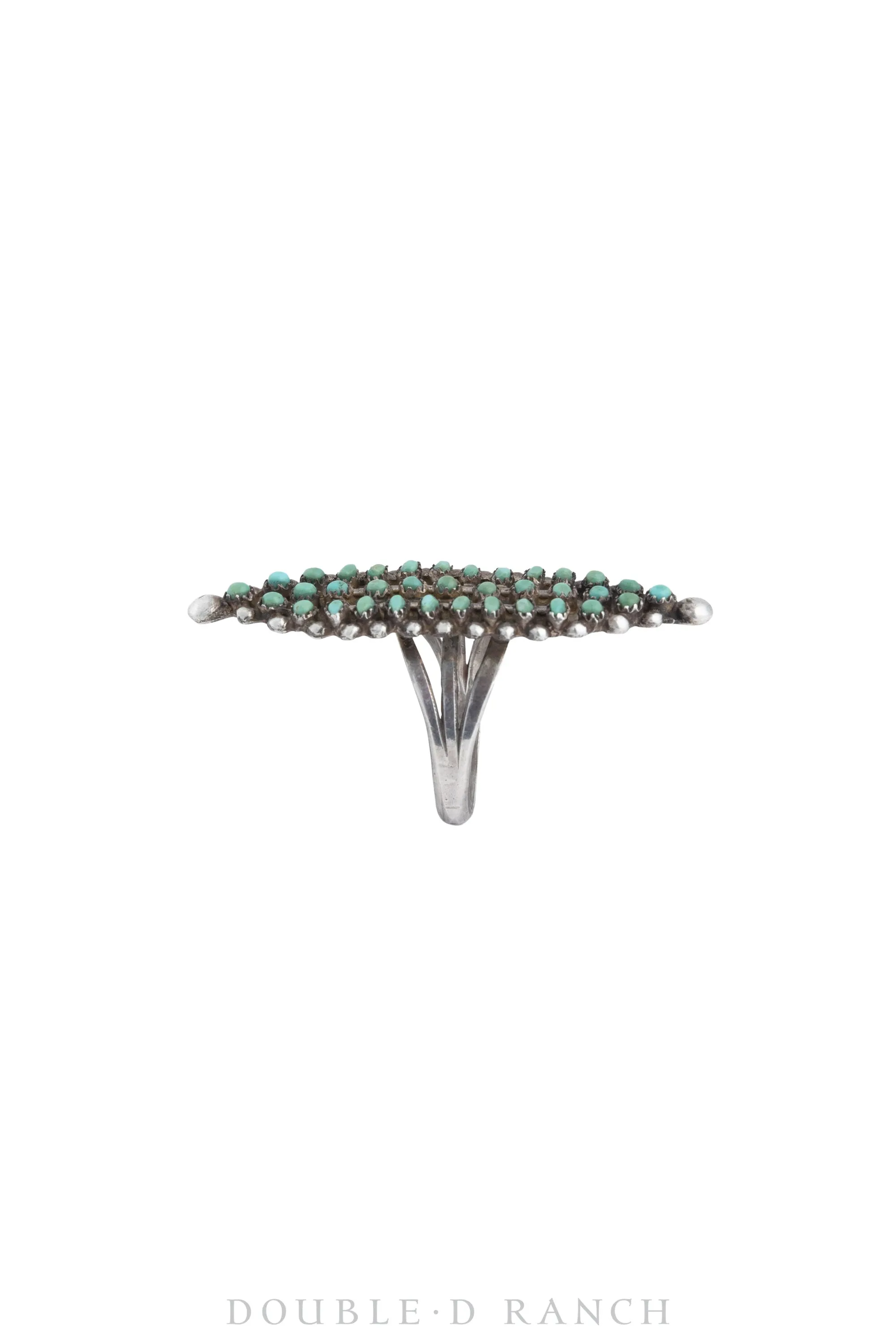 Ring, Cluster, Turquoise, Zuni Snake Eye, Vintage, 1431