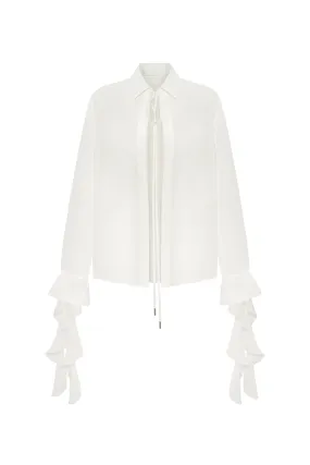 Ruffled blouse in white, Xo Xo