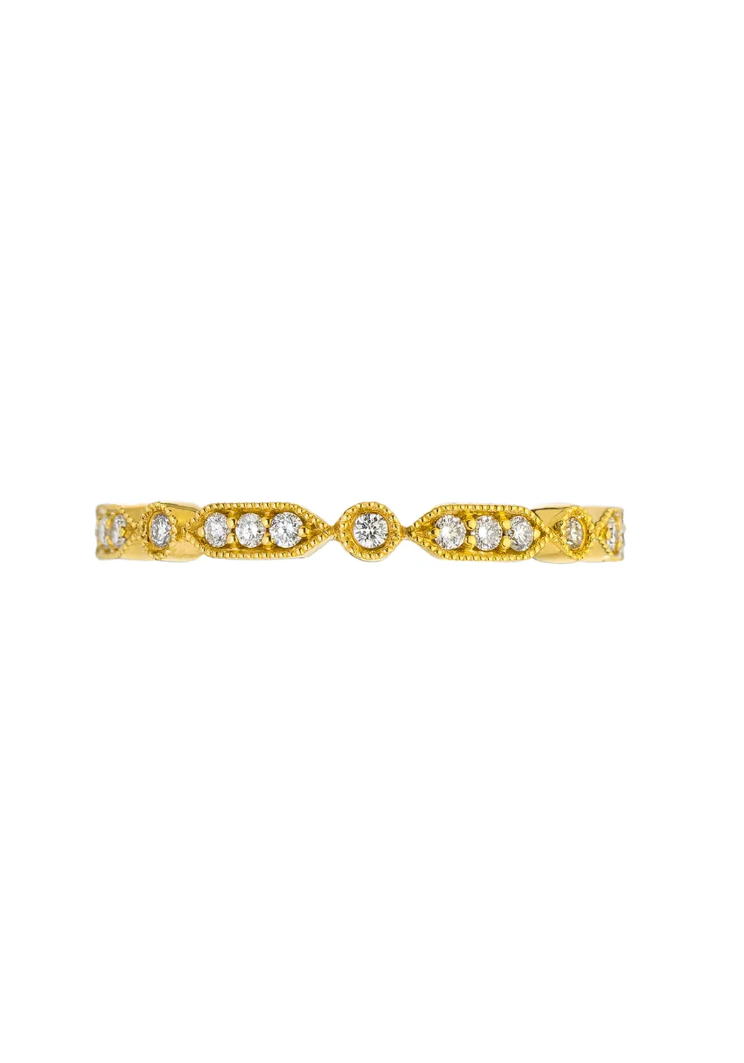 Sethi Couture Deco 18KYG Sectioned Mini Diamond Eternity Band