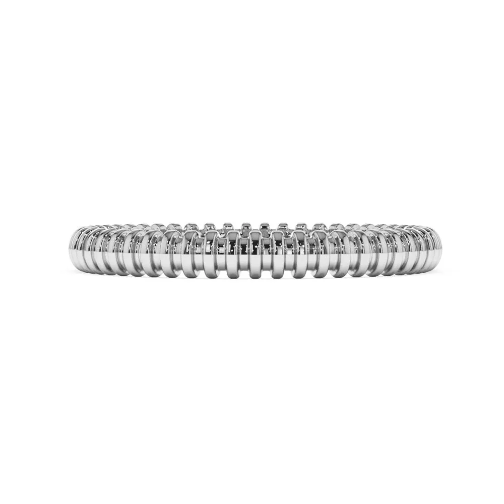 Simple Ribbed Bar Eternity Ring