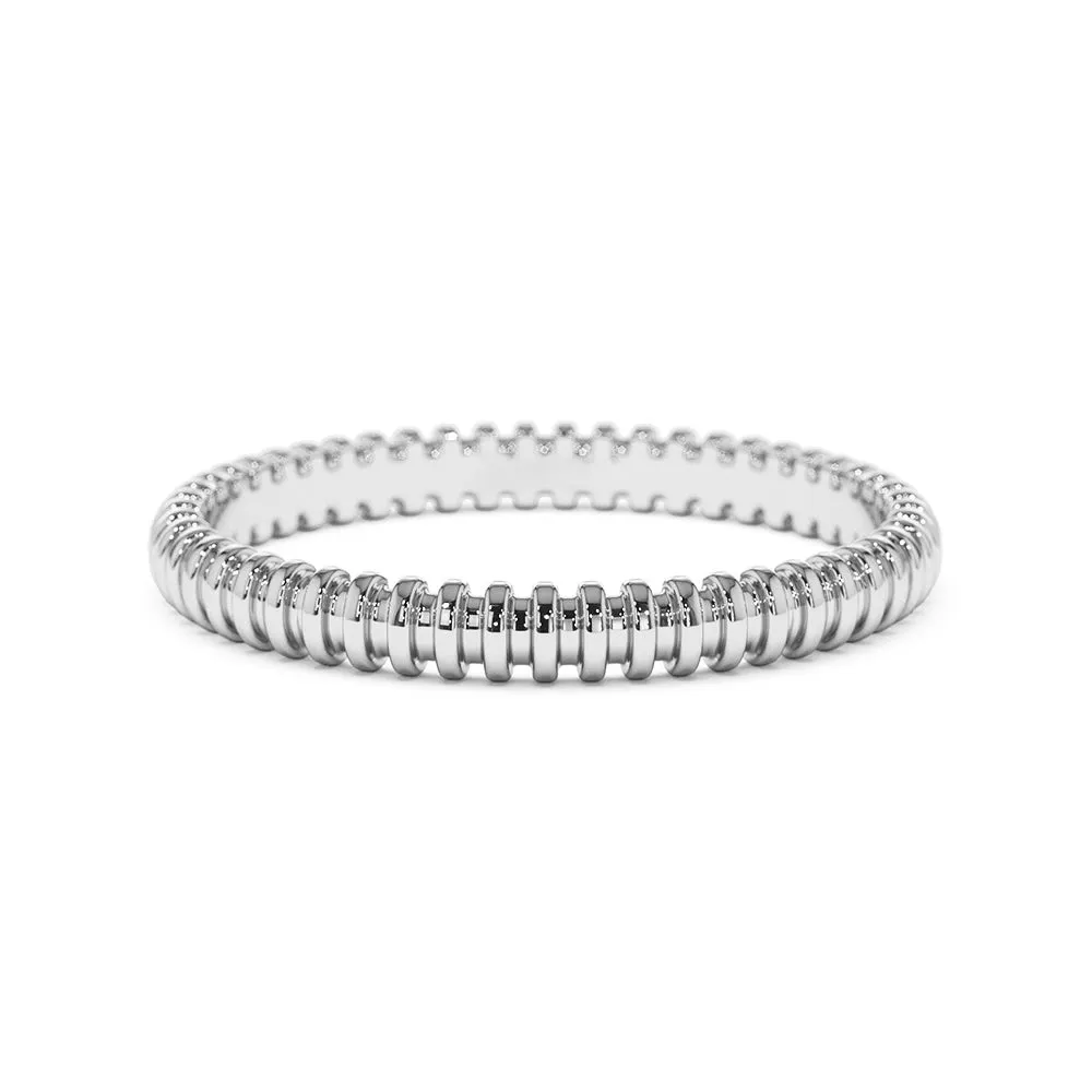 Simple Ribbed Bar Eternity Ring