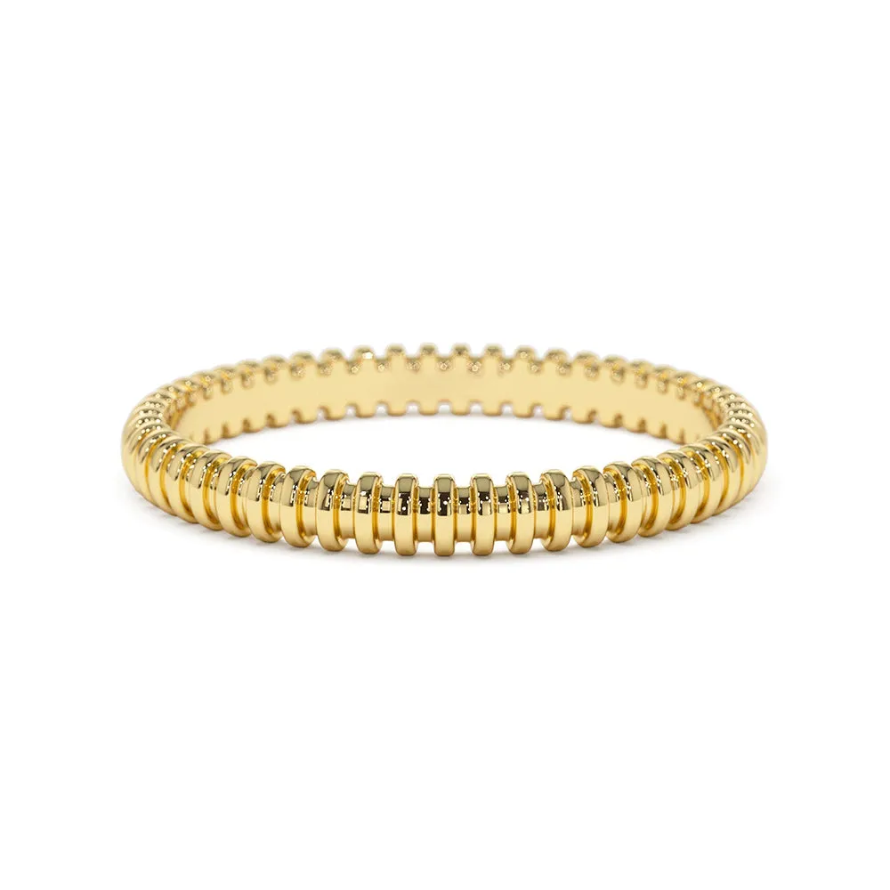 Simple Ribbed Bar Eternity Ring