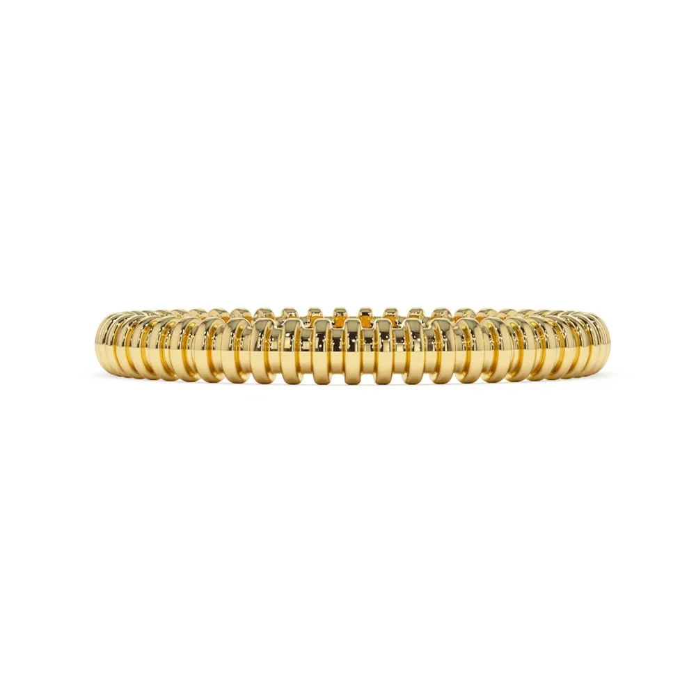 Simple Ribbed Bar Eternity Ring