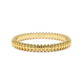 Simple Ribbed Bar Eternity Ring