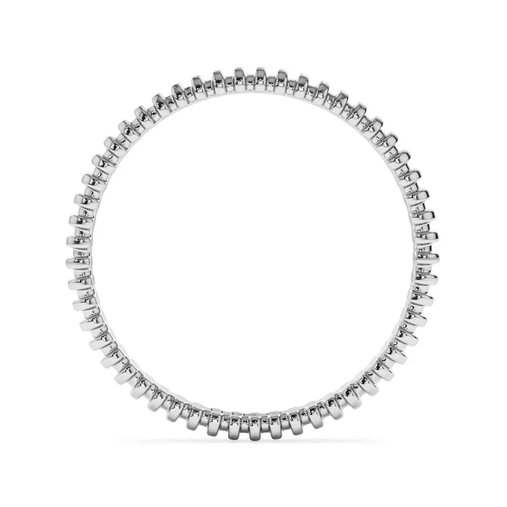 Simple Ribbed Bar Eternity Ring