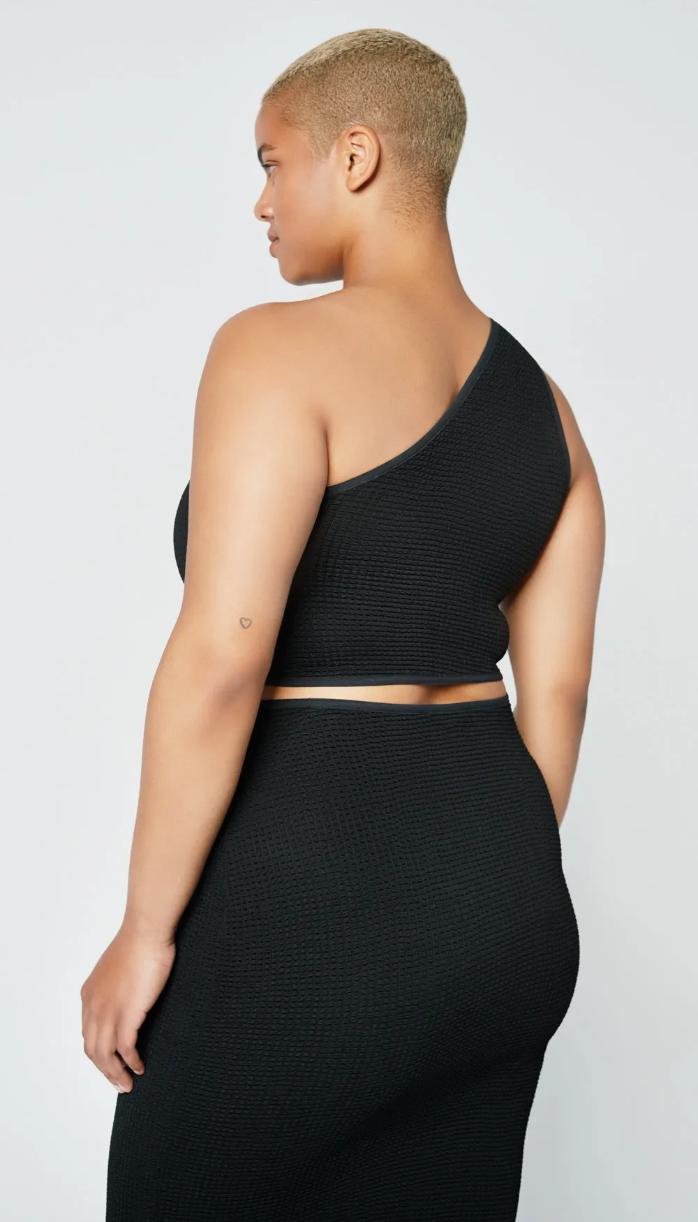 Single Shoulder Rib Tank