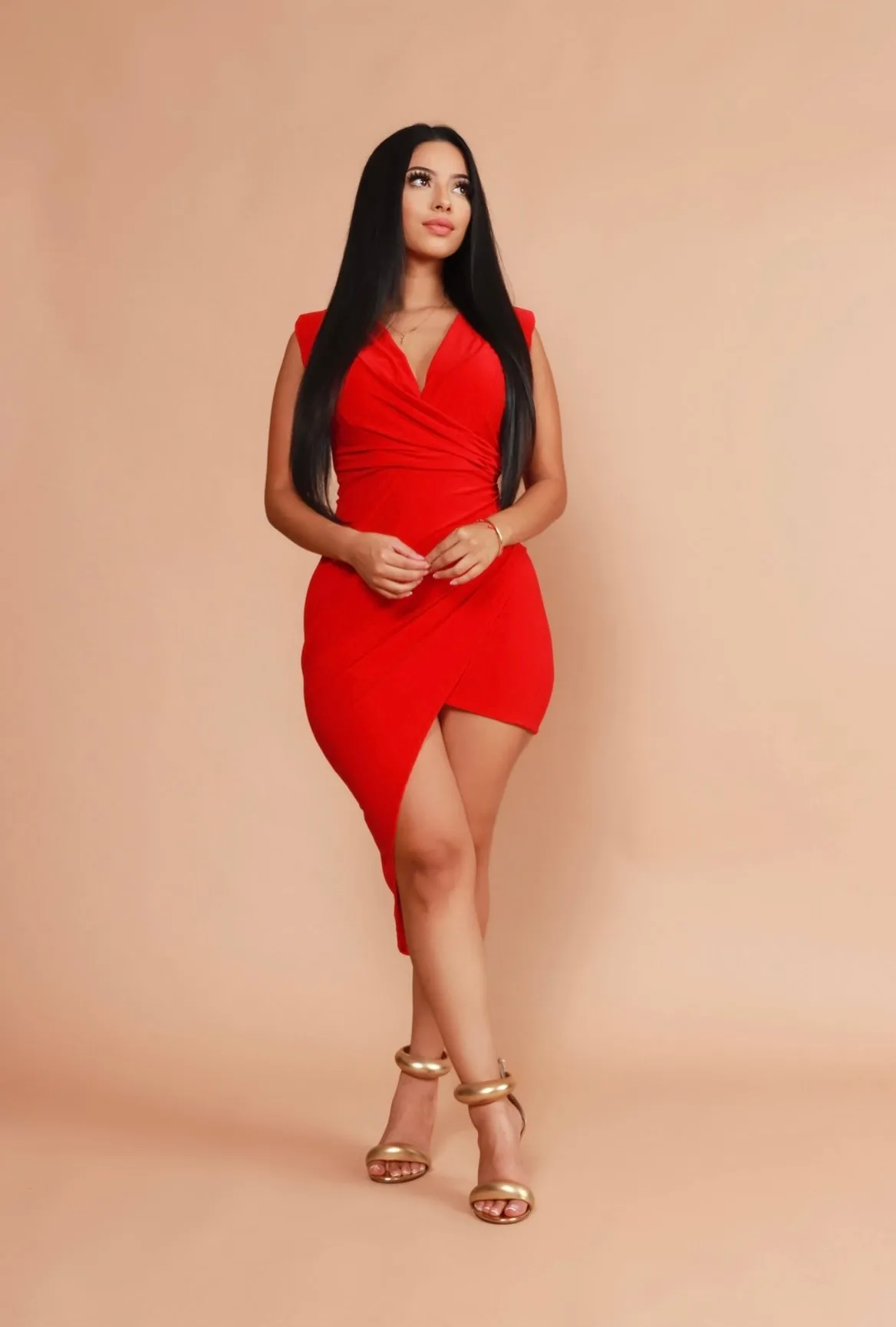 Stacey Red High-Low Dress