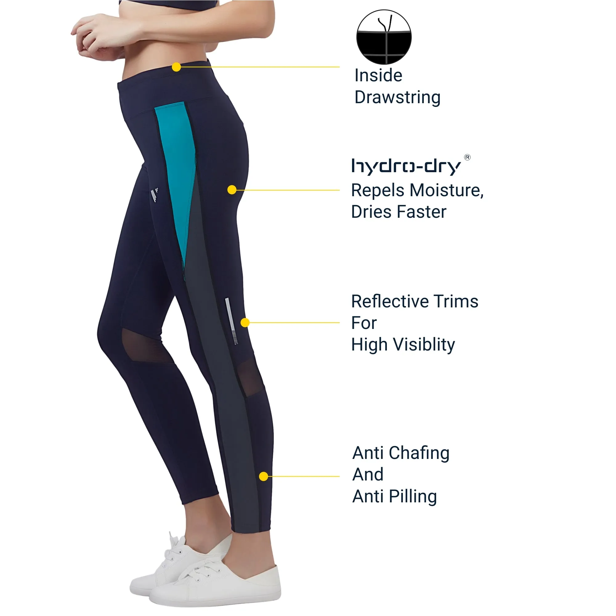 The Boost Women LEGGING (High Rise Waistband with hydro-dry Tech)