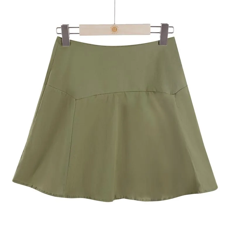 The Keira Cotton Mini Skirt - Green