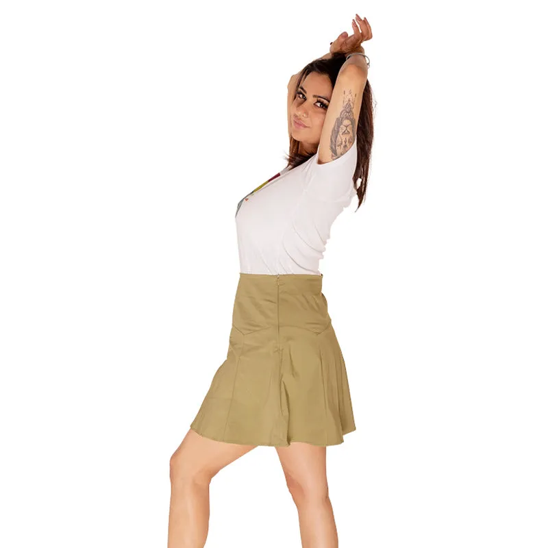 The Keira Cotton Mini Skirt - Green