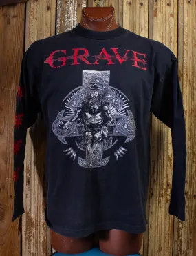 Vintage Grave European Tour Long Sleeve Concert T Shirt 1995 Black XL