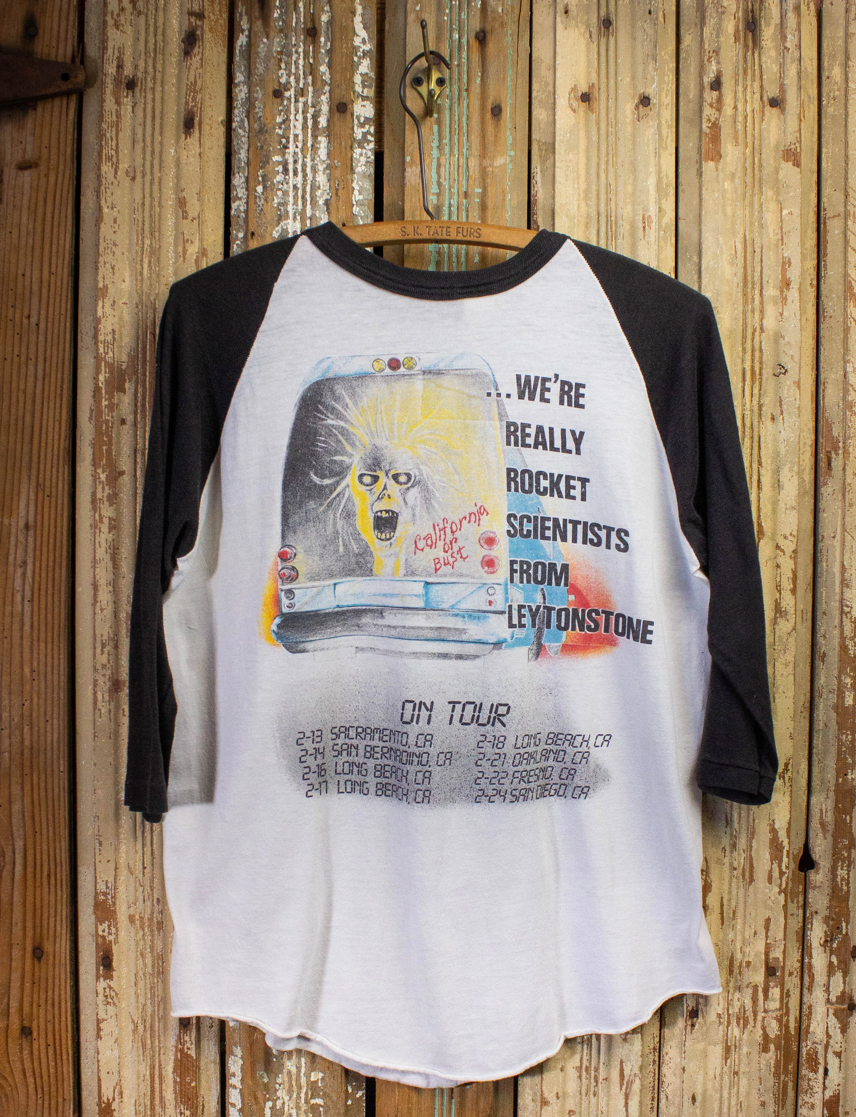 Vintage Iron Maiden No, We're Not an English Rock Band Raglan Concert T Shirt 1987 Black/White Large