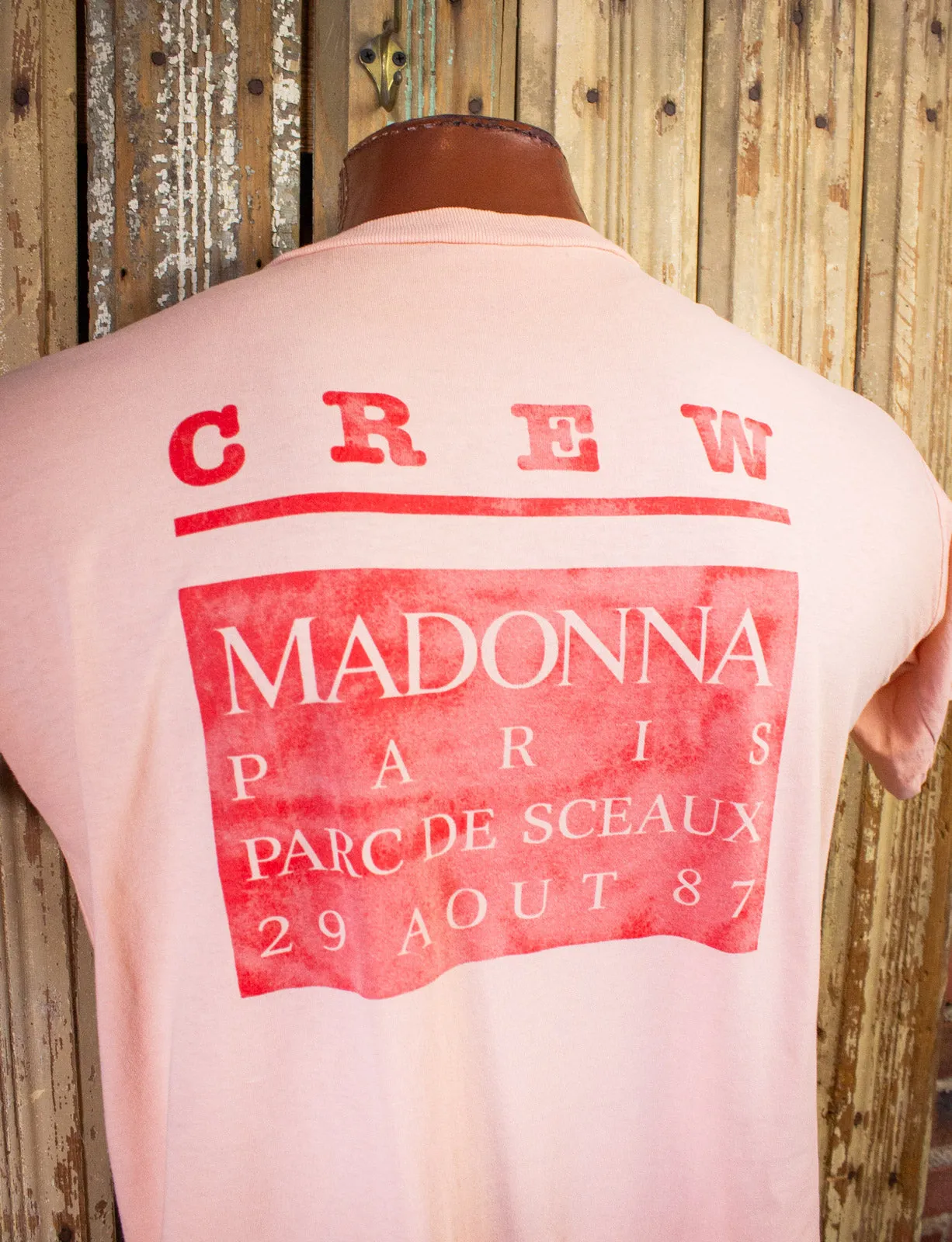 Vintage Madonna Paris, France Crew Concert T Shirt 1987 Pink XL