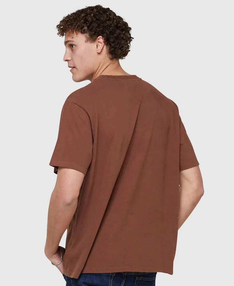 Vintage Tonal Embroidery Tee | Rock Brown