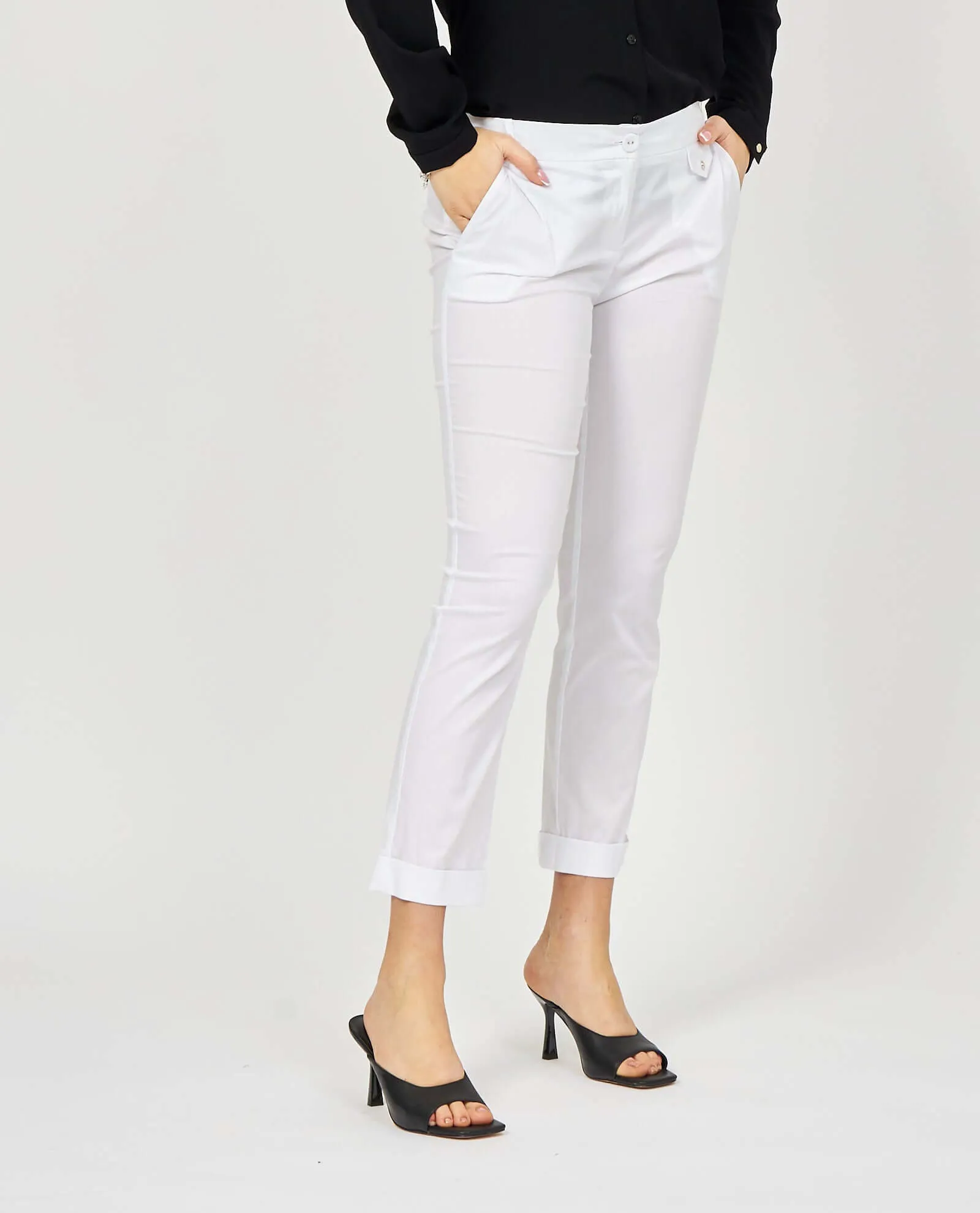 White Cotton poplin chino