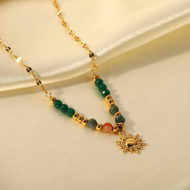 Women's Fashion  Sun Pendant Necklace